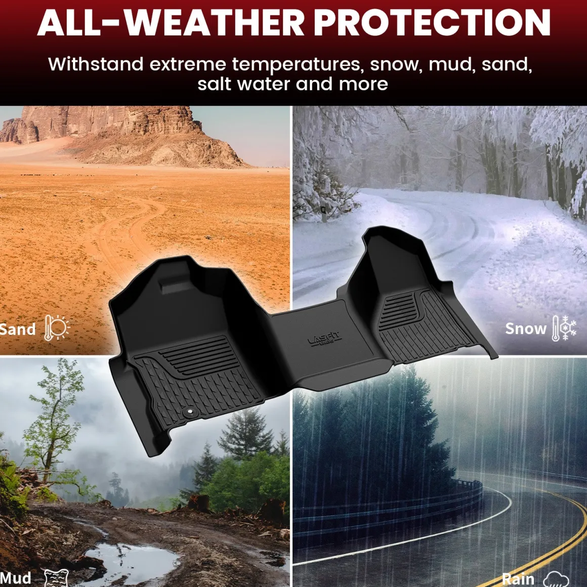 Fit for 2003-2009 RAM 2500 3500 Quad Cab Floor Mats, Fit Carpet Flooring, Not Fit have 4X4 Shifter