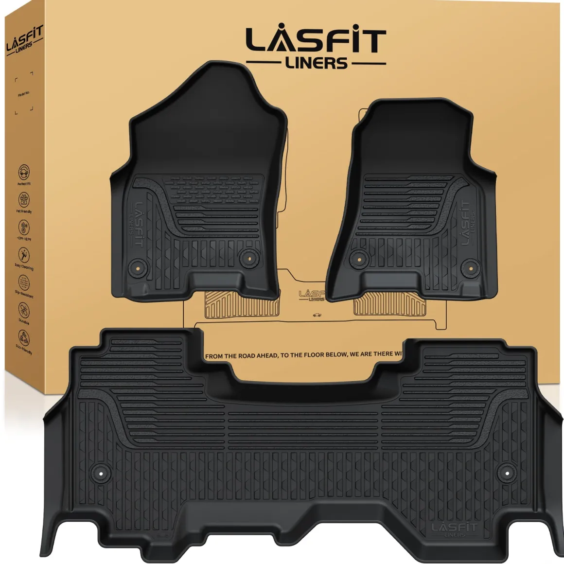 Fit for 2019-2024 Ram 1500 1st & 2nd Floor Mats, Only Fit Carpet Floor, Don't Fit Classic Model