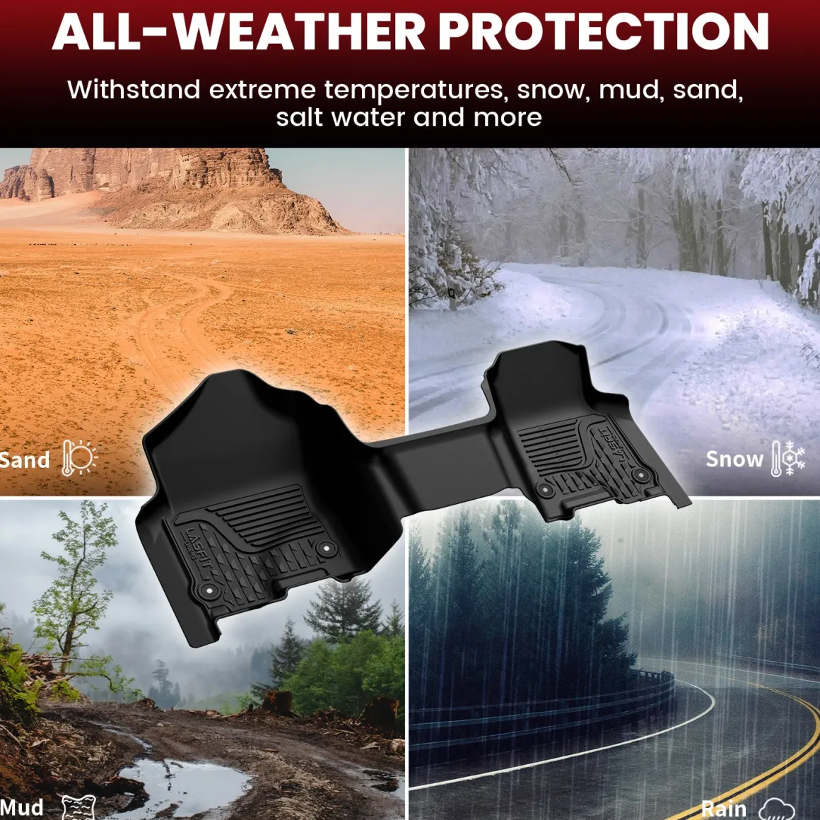 Fit for 2019-2024 Ram 1500 1st & 2nd Floor Mats, Only Fit Carpet Floor, Don't Fit Classic Model