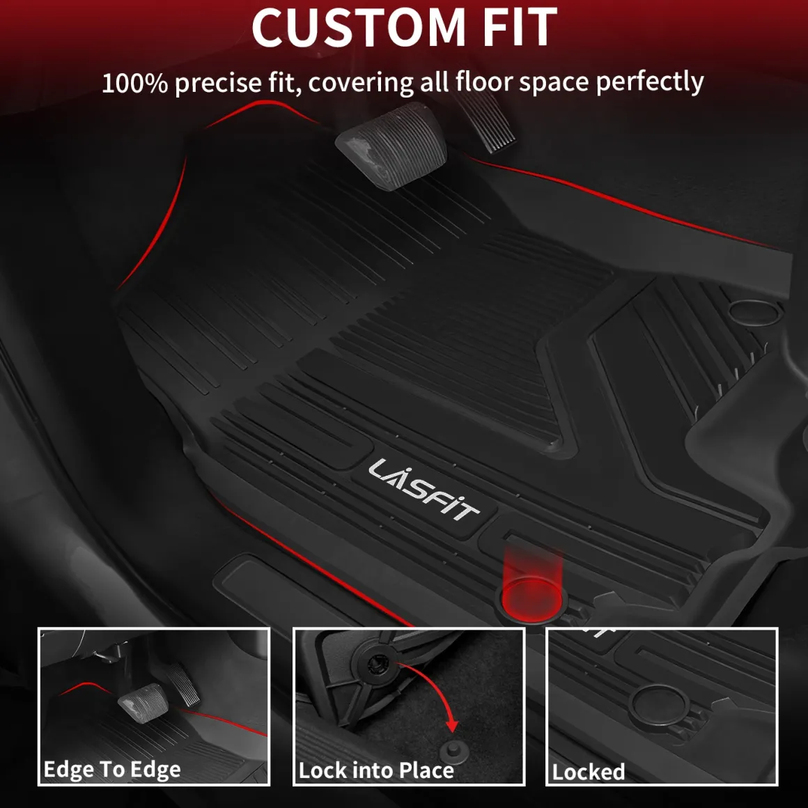 Fit for 2019-2024 Ram 1500 1st & 2nd Floor Mats, Only Fit Carpet Floor, Don't Fit Classic Model