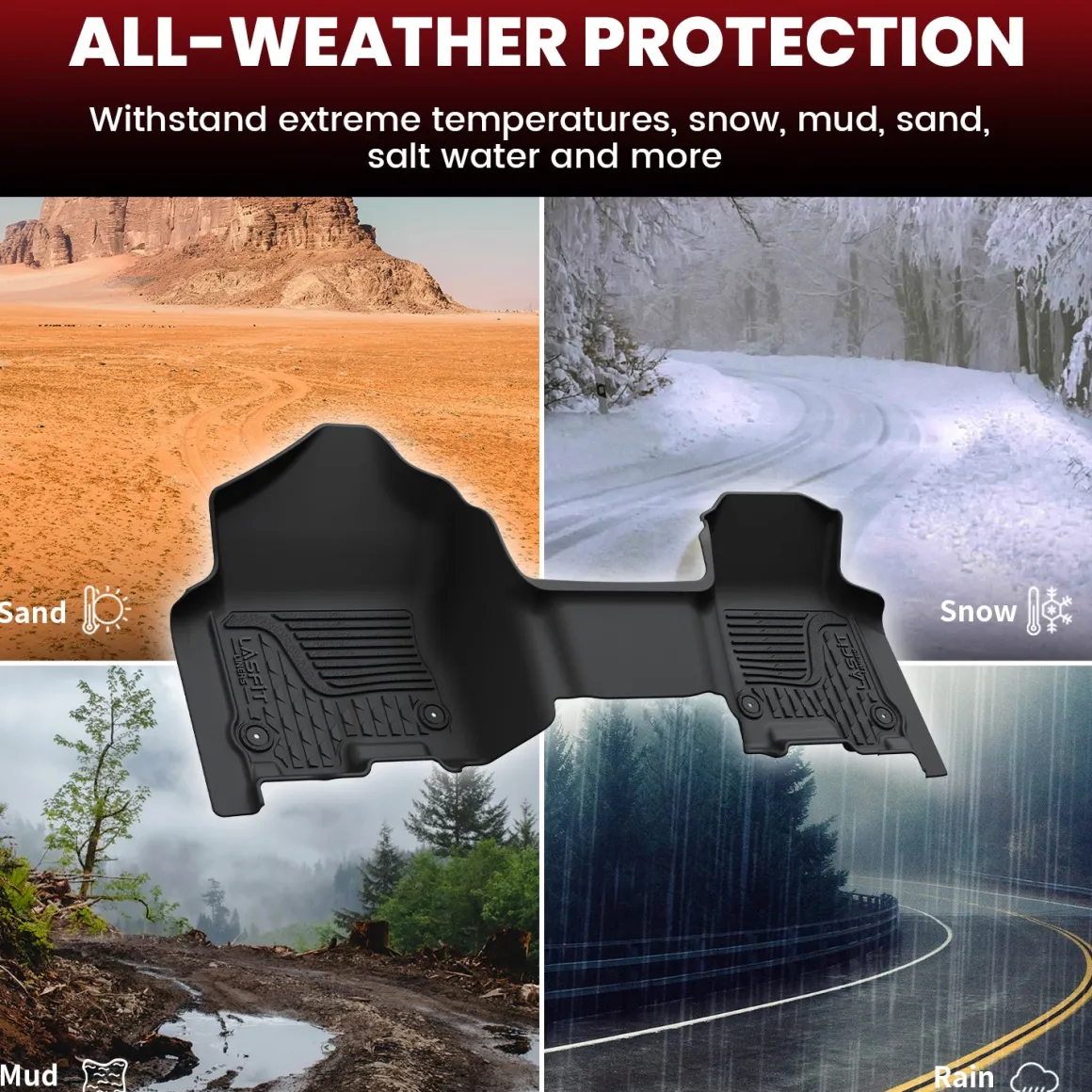 Fit for 2019-2024 Ram 1500 1st & 2nd Floor Mats, Only Fit Carpet Floor, Don't Fit Classic Model