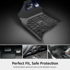 Fit for 2013-2018 Ram 2500 3500 1st & 2nd Row Floor Mats, Fit Crew Cab, Fit Carpet Floor Only
