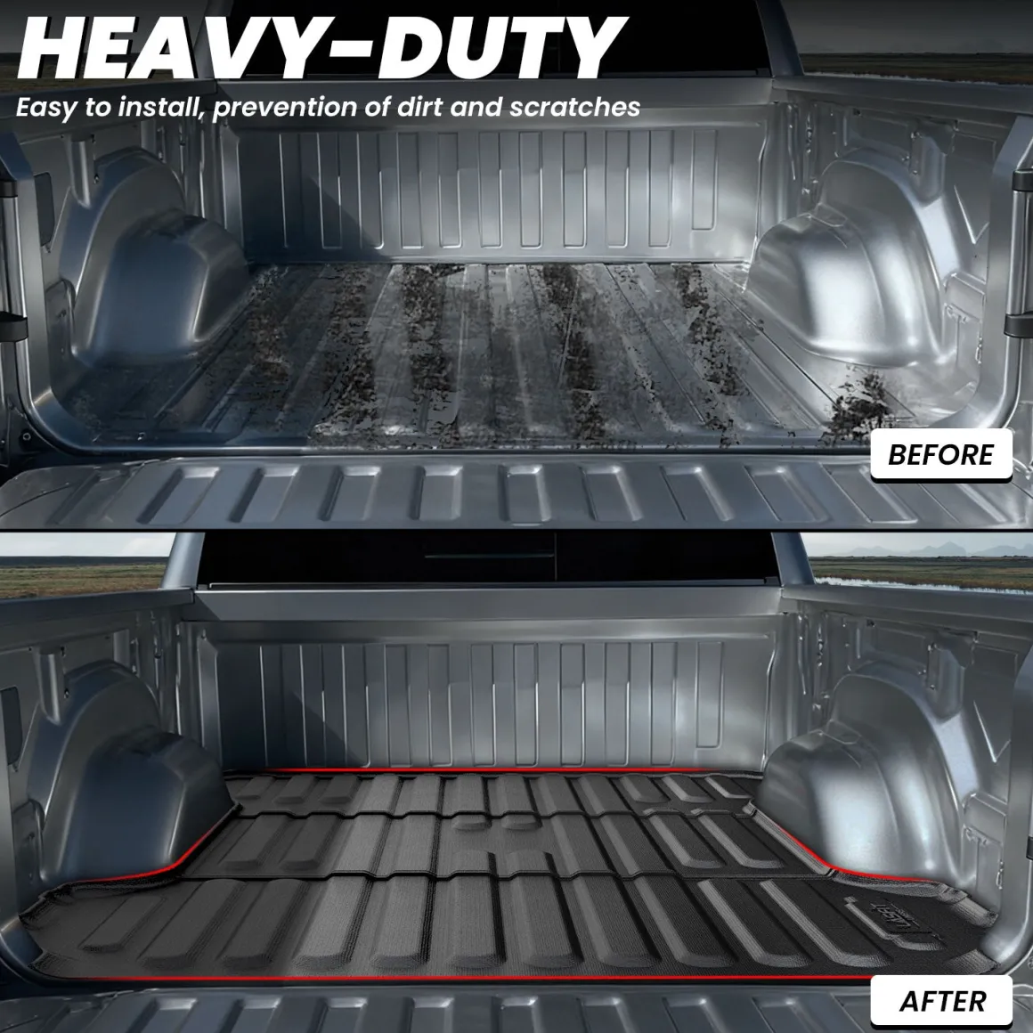 Fit for 2019-2026 Ram 1500 Truck Bed Mat, Not Fit Drop-in liners