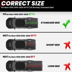 Fit for 2019-2026 Ram 1500 Truck Bed Mat, Not Fit Drop-in liners