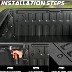 Fit for 2019-2026 Ram 1500 Truck Bed Mat & Tailgate Mat, Fit without RAM RamBox, Not Fit Drop-in liners