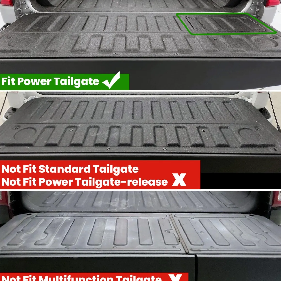 Fit for 2019-2026 Ram 1500 Truck Tailgate Mat, Not Fit Drop-in liners