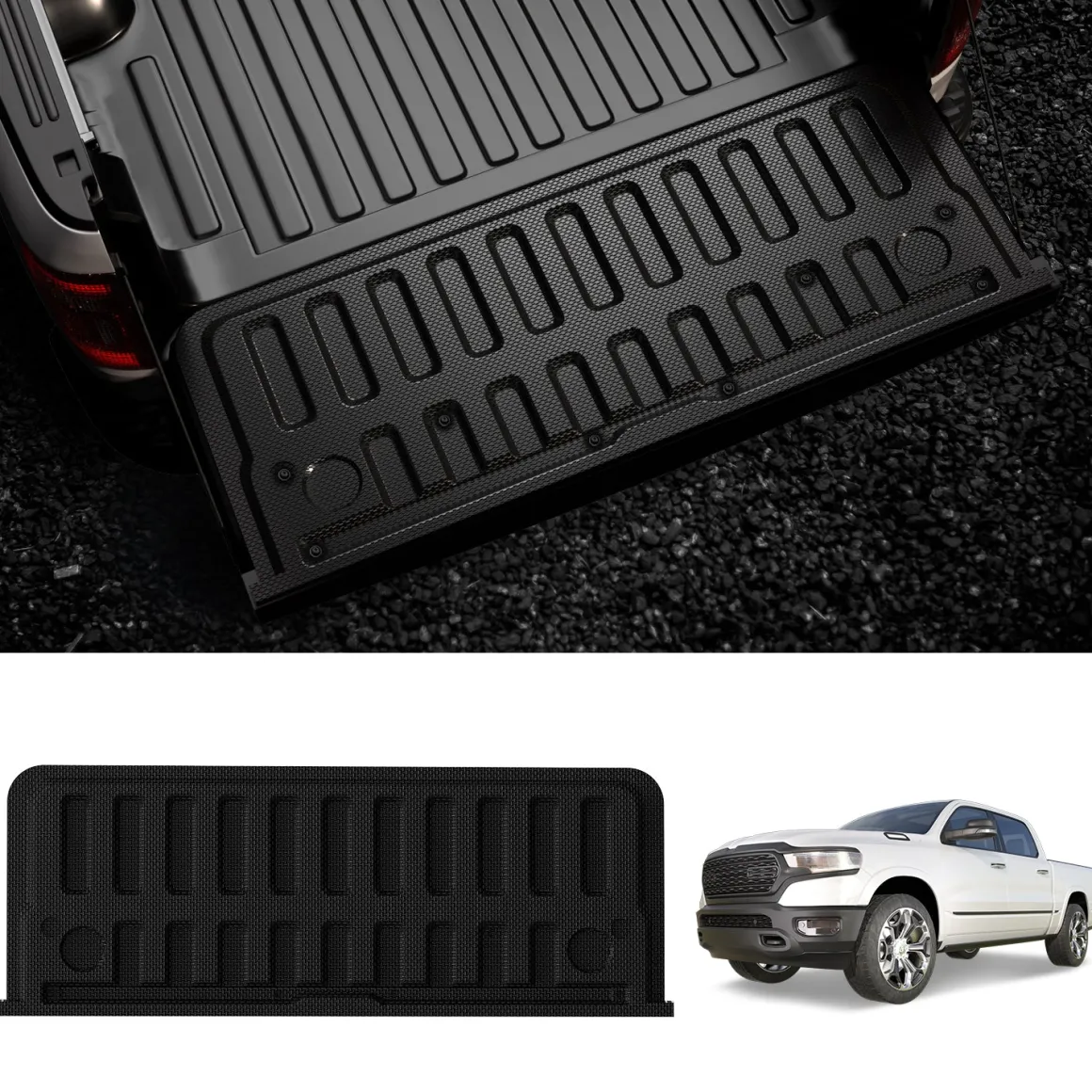 Fit for 2019-2026 Ram 1500 Truck Tailgate Mat, Not Fit Drop-in liners