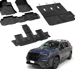 Fit for 2019-2026 Subaru Ascent Floor Mats & Cargo Mat with Seatback Protector, Fit 7 Seats