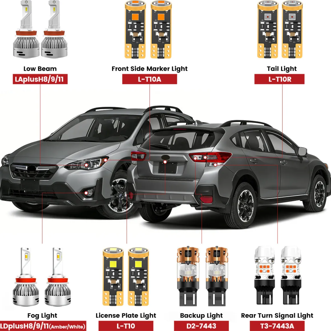 Fit for 2018-2023 Subaru Crosstrek LED Bulbs Upgrade