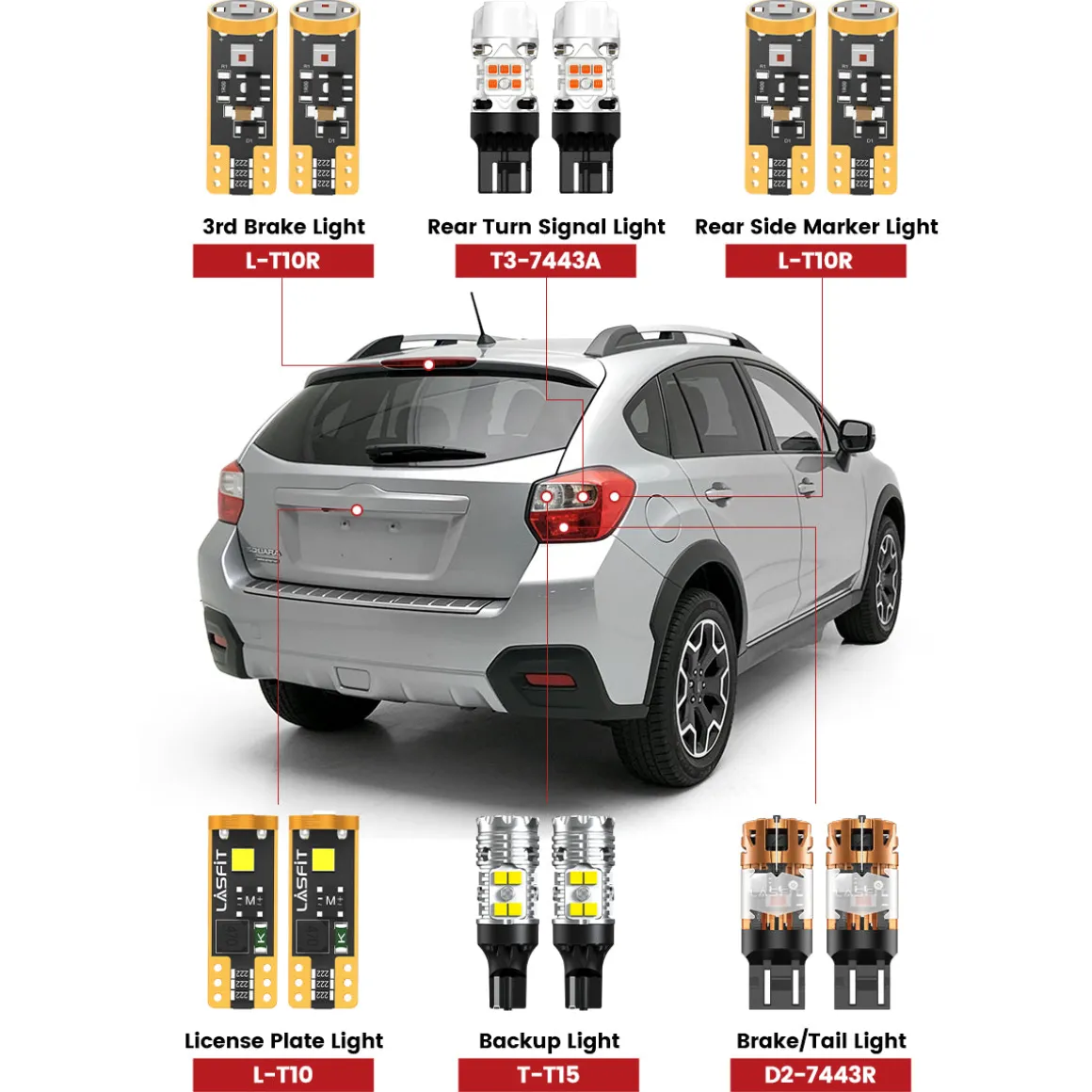 Fit for 2012-2017 Subaru Crosstrek LED Bulbs Upgrade