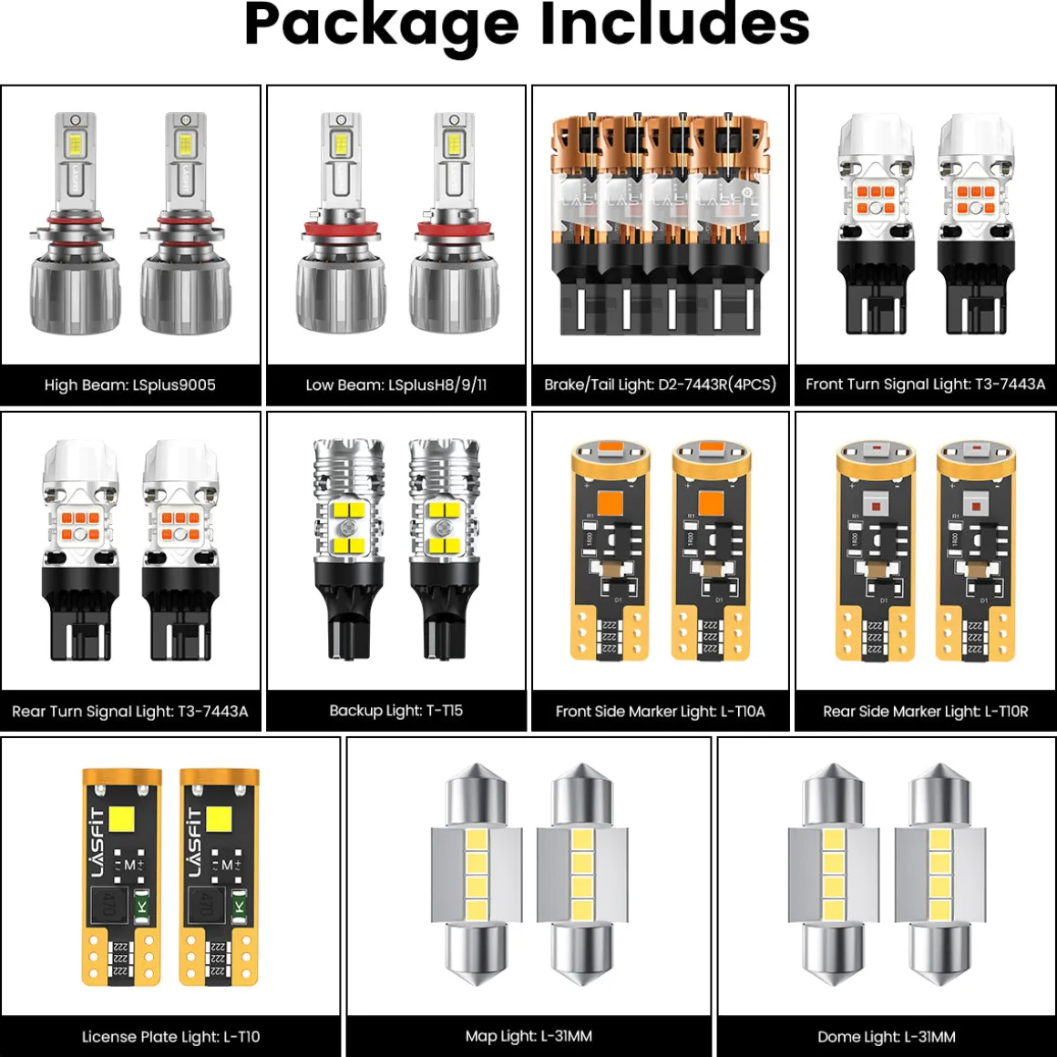 Fit for 2014-2016 Subaru Forester The Brightest LED Bulbs Upgrade