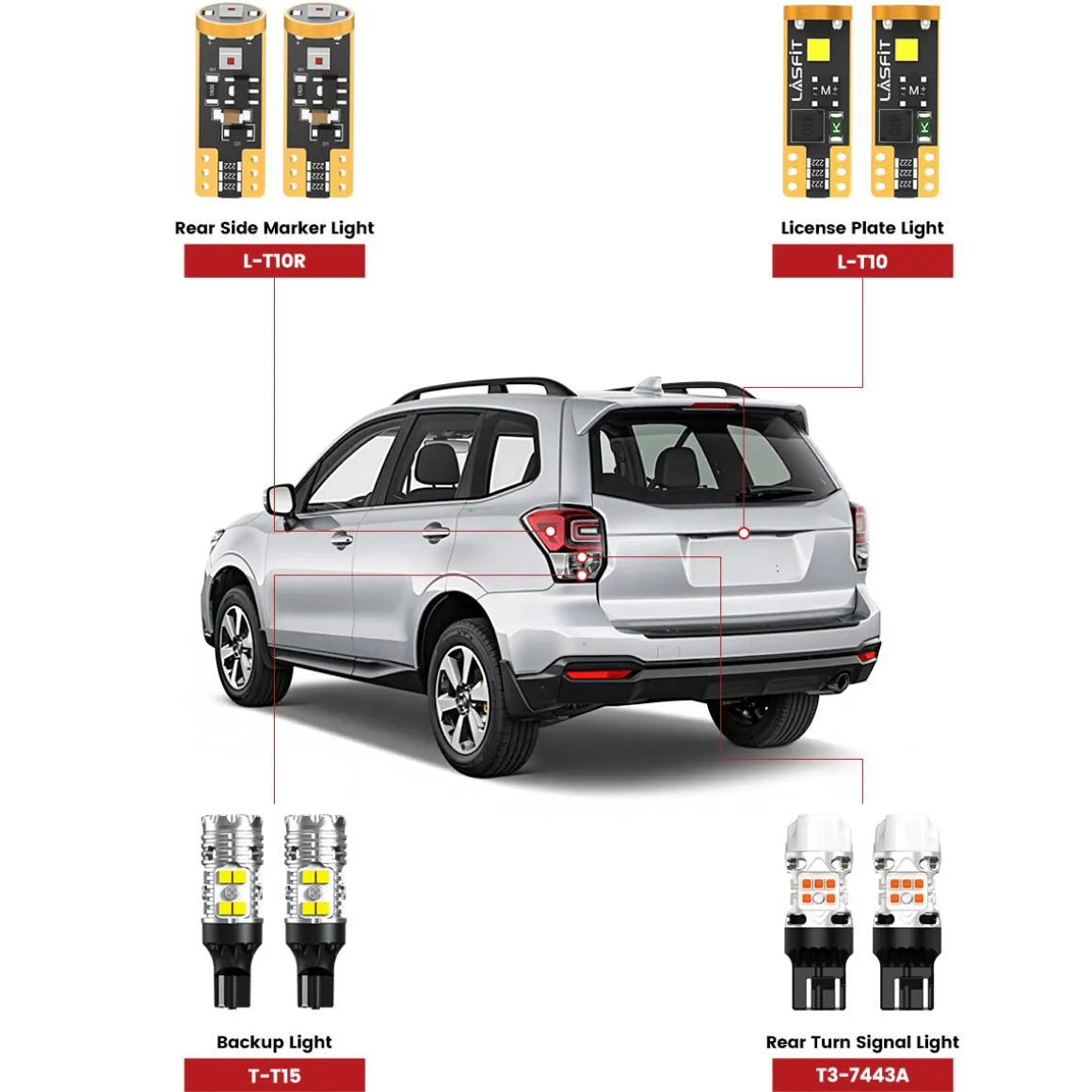 Fit for 2017-2018 Subaru Forester The Brightest LED Bulbs Upgrade