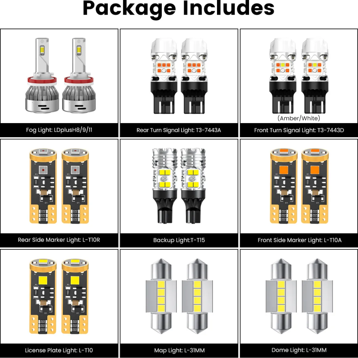 Fit for 2018-2019 Subaru Outback The Brightest LED Bulbs Upgrade