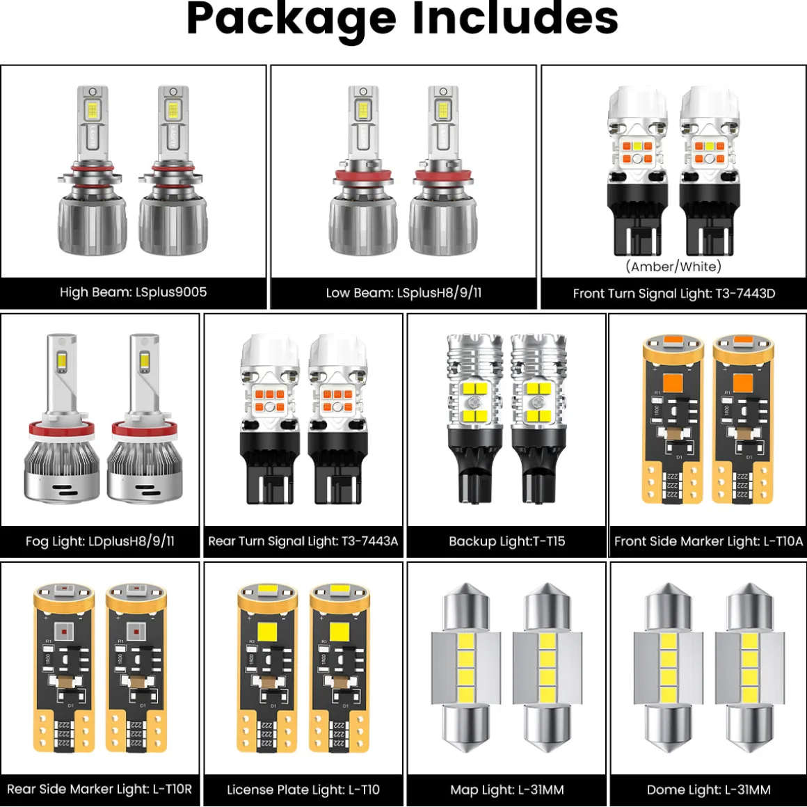 Fit for 2018-2019 Subaru Outback The Brightest LED Bulbs Upgrade
