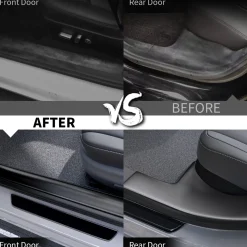 Fit For 2017-2023 Tesla Model 3 Door Sill Protector Matte TPE Front and Rear Door Entry Guard Decoration Scuff Plate Accessories