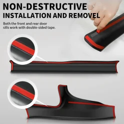 Fit For 2017-2023 Tesla Model 3 Door Sill Protector Matte TPE Front and Rear Door Entry Guard Decoration Scuff Plate Accessories