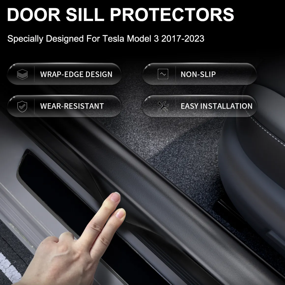 Fit for 2017-2020 Tesla Model 3 Floor Mats TPE Material Floor Mats or Cargo Mat or Trunk Well Mat