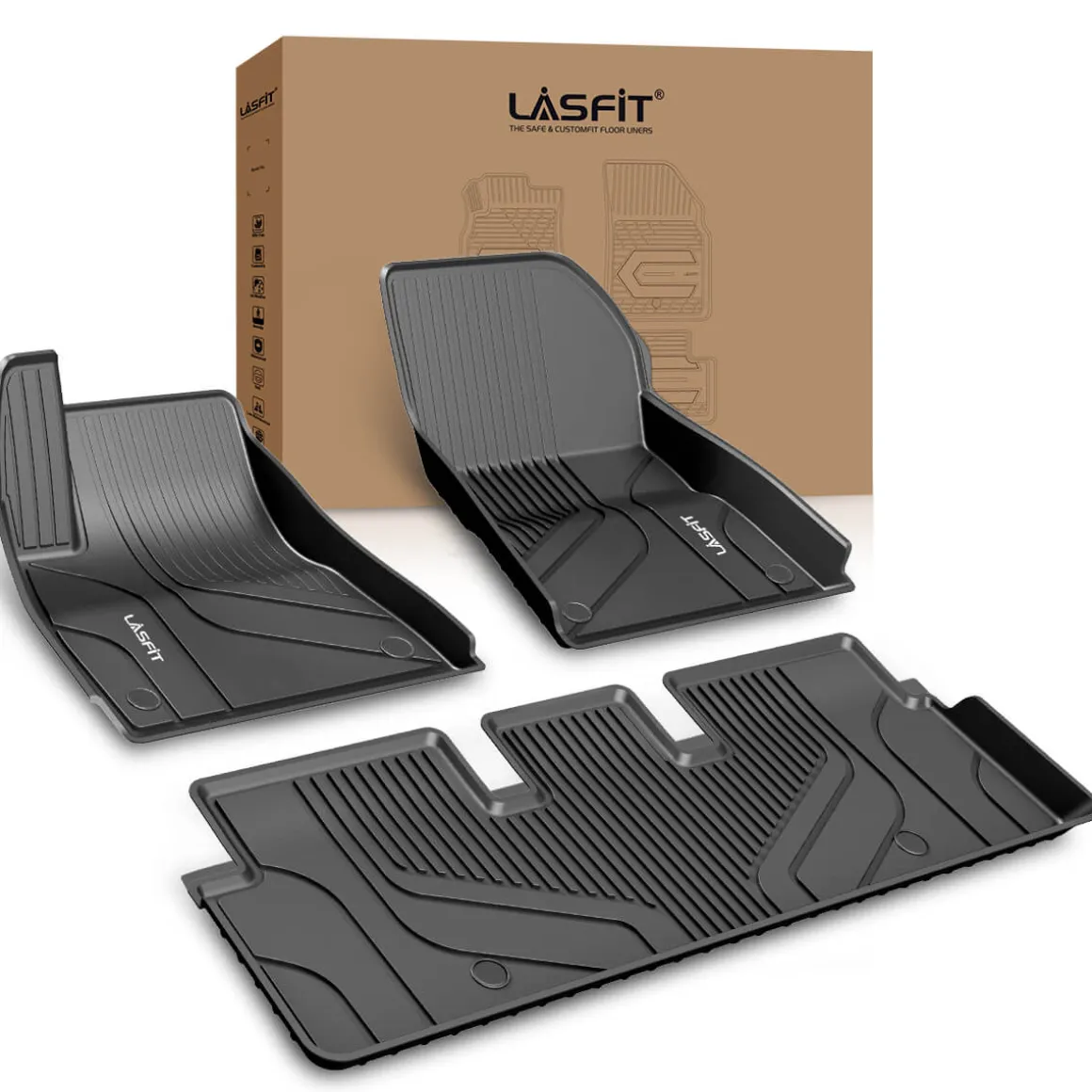 Fit for 2017-2020 Tesla Model 3 Floor Mats TPE Material Floor Mats or Cargo Mat or Trunk Well Mat