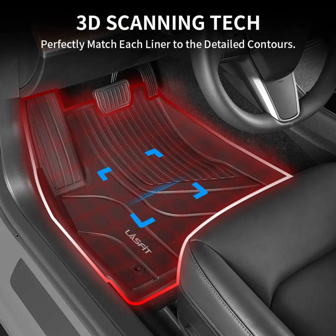 Fit for 2017-2020 Tesla Model 3 Floor Mats TPE Material Floor Mats or Cargo Mat or Trunk Well Mat