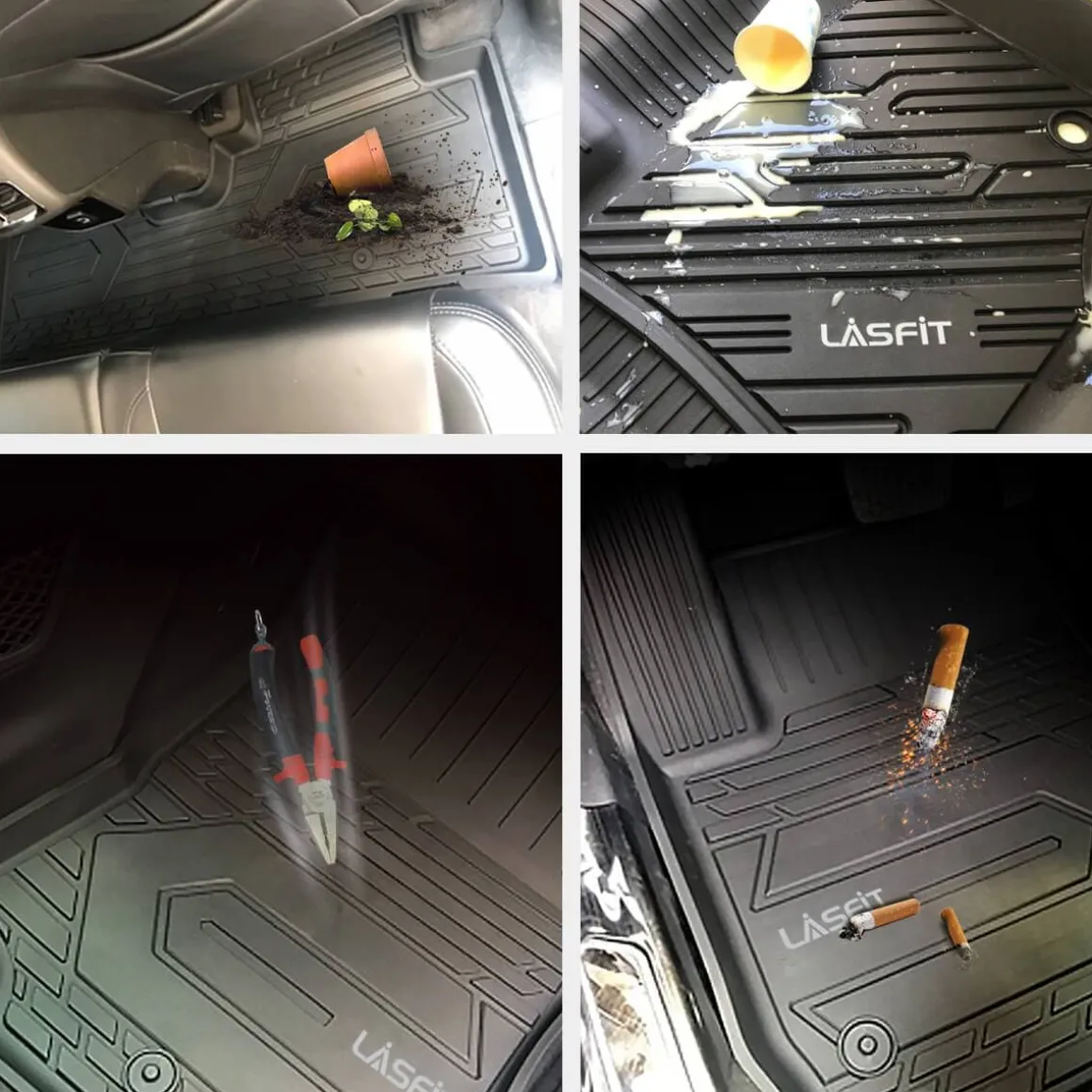 Fit for 2017-2020 Tesla Model 3 Floor Mats TPE Material Floor Mats or Cargo Mat or Trunk Well Mat