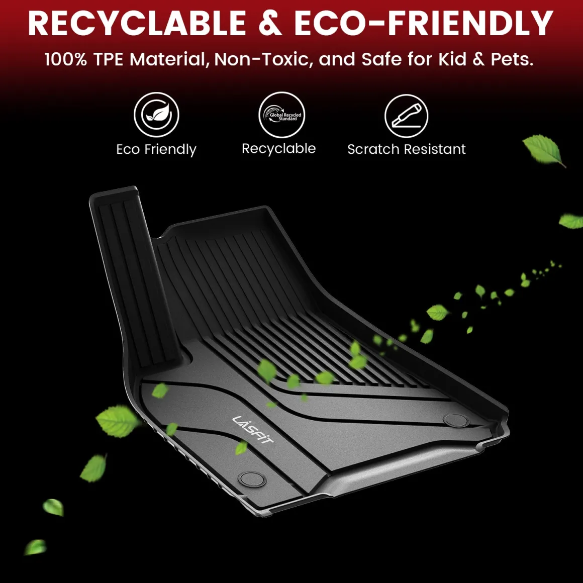 Fit for 2017-2020 Tesla Model 3 Floor Mats TPE Material Floor Mats or Cargo Mat or Trunk Well Mat