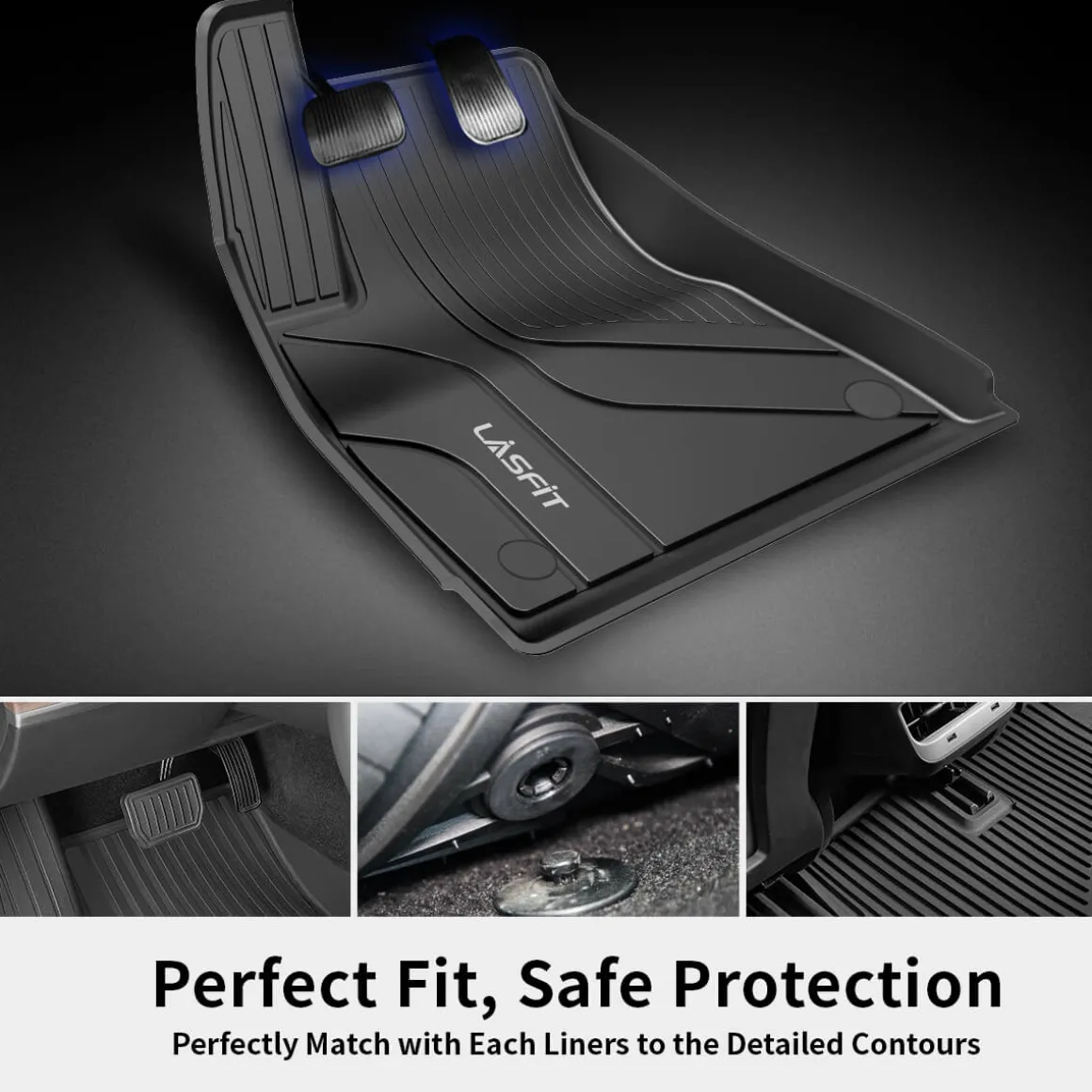 Fit for 2017-2020 Tesla Model 3 Floor Mats TPE Material Floor Mats or Cargo Mat or Trunk Well Mat