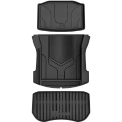 Fit for 2021 Tesla Model 3 Floor Mats TPE Material 1st & 2nd or Cargo Custom All Weather