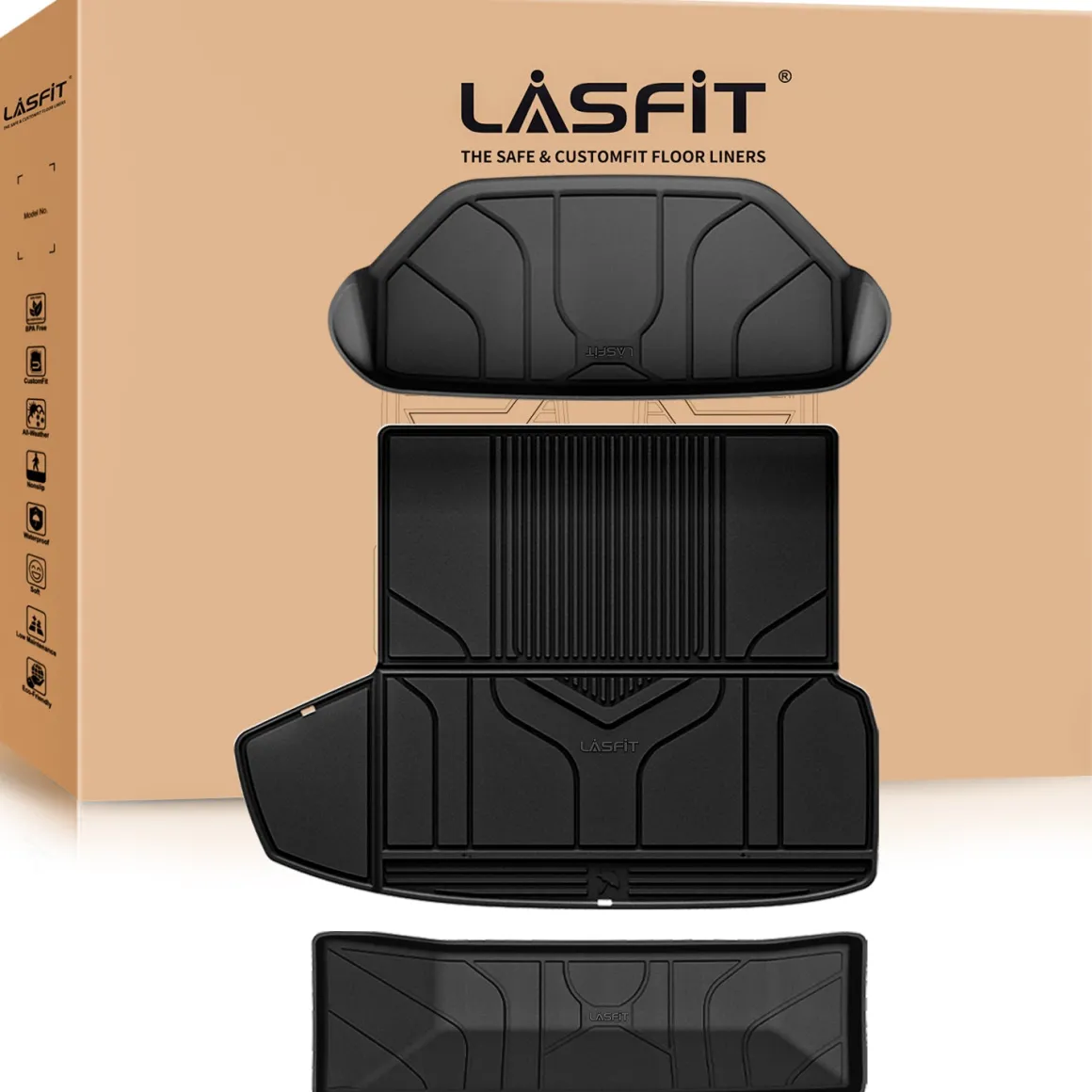 Fit for 2021-2024 Tesla Model S Custom Floor Mats or Frunk & Trunk Well & Cargo Mats