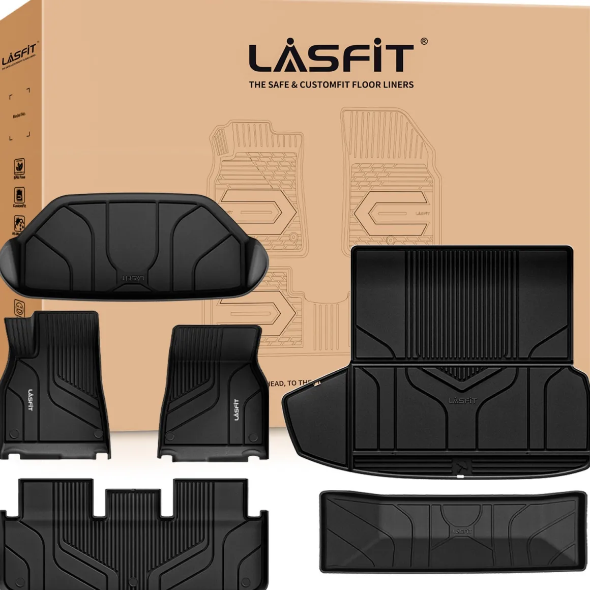 Fit for 2021-2024 Tesla Model S Custom Floor Mats or Frunk & Trunk Well & Cargo Mats