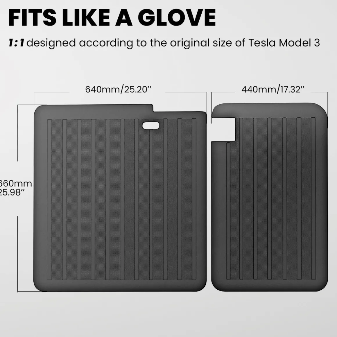 Fit For 2017-2023 Tesla Model 3 Second Row Seats Back Cover Mats All Weather TPE Rear Seatback Mats