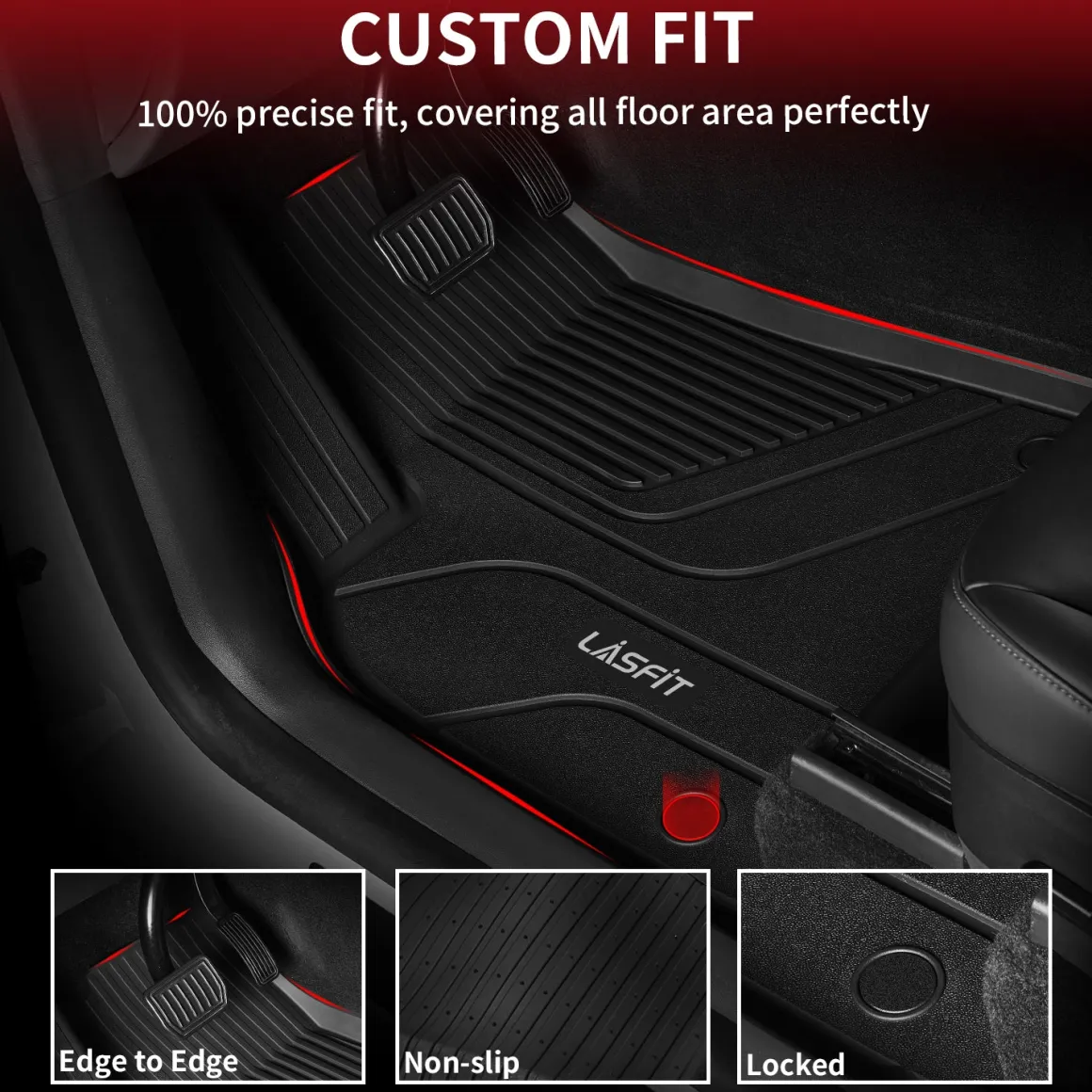 Fit for 2021-2026 Tesla Model X & X Plaid Floor Mats TPE Material, Fit 6-Seat ONLY