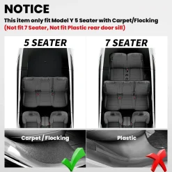 Fit For 2020-2023 Tesla Model Y Door Sill Protector Matte TPE & ABS Front and Rear Door Entry Guard Decoration Scuff Plate Accessories, Don't fit 7 Seats