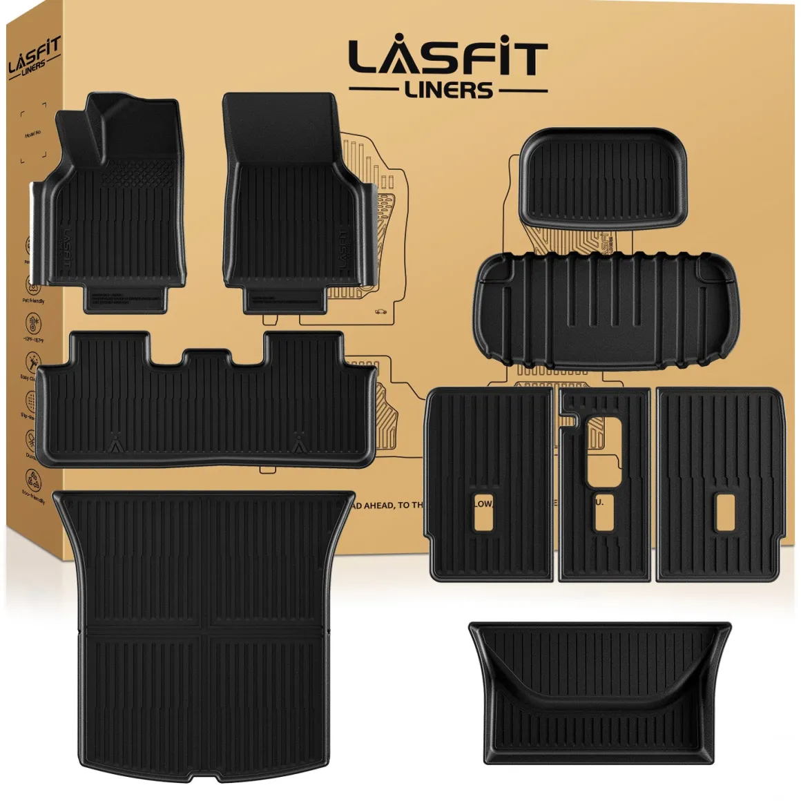 Fit for 2026 Tesla Model Y Floor Mats or Cargo or Frunk Liner or Trunk Well or Seatback Mats, Only Fit 5 seats