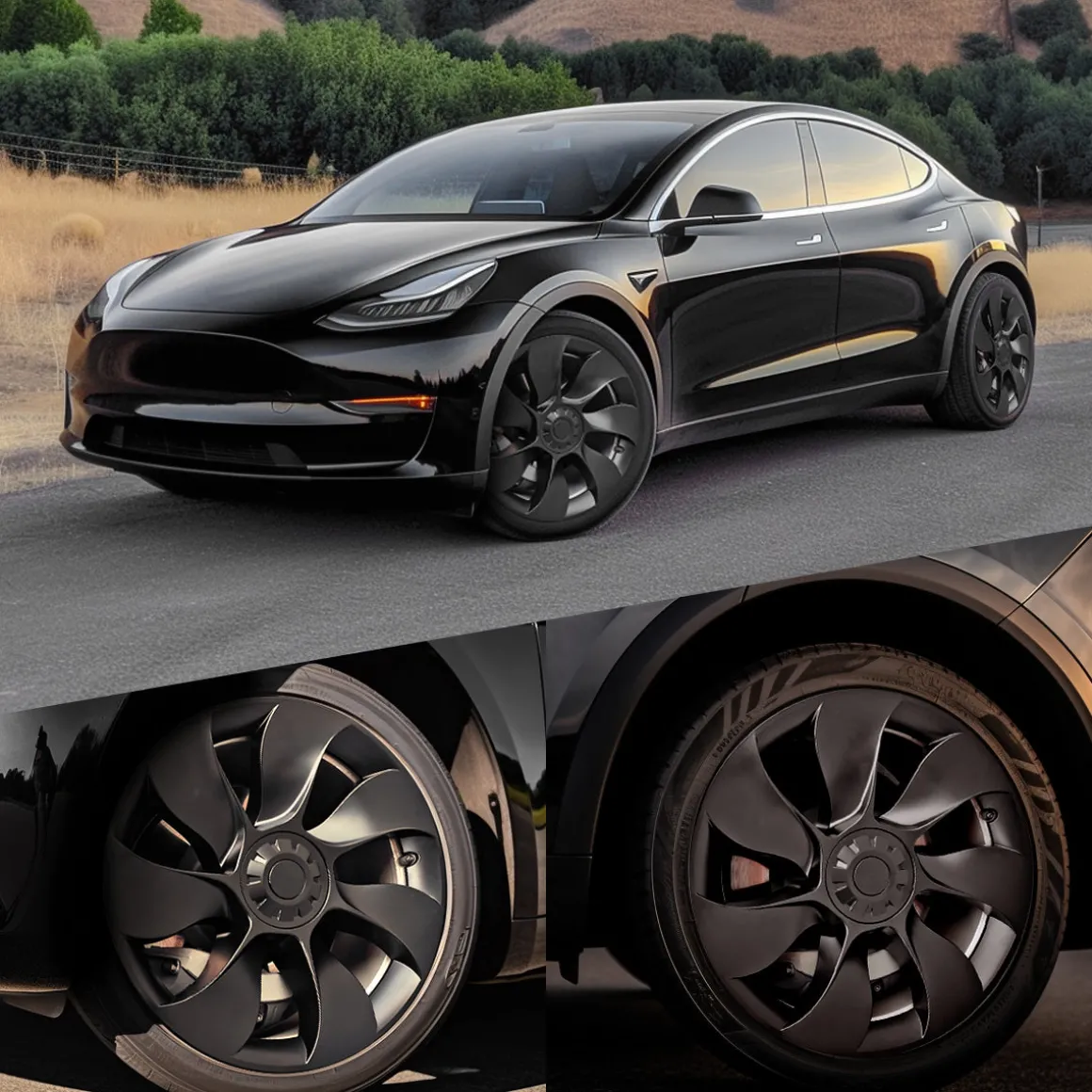 Fit For Tesla Model Y 2020-2023 Wheel Protection Covers Hub Caps, Fit 19 Inch Wheel ONLY