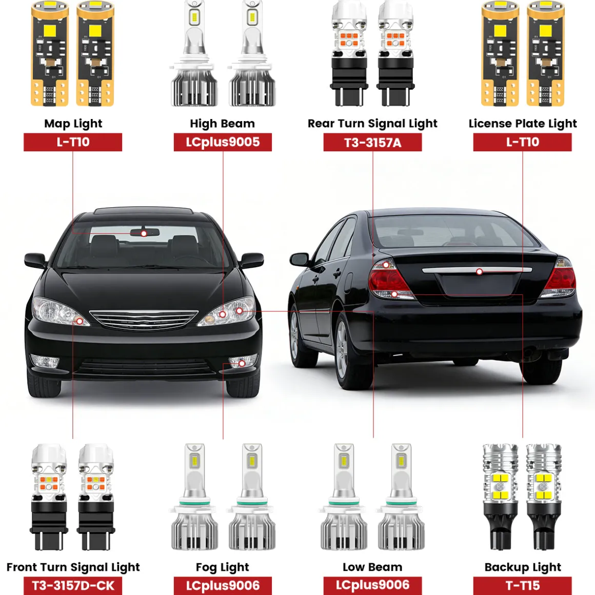 Fit for 2002-2006 Toyota Camry LED Bulbs Upgrade