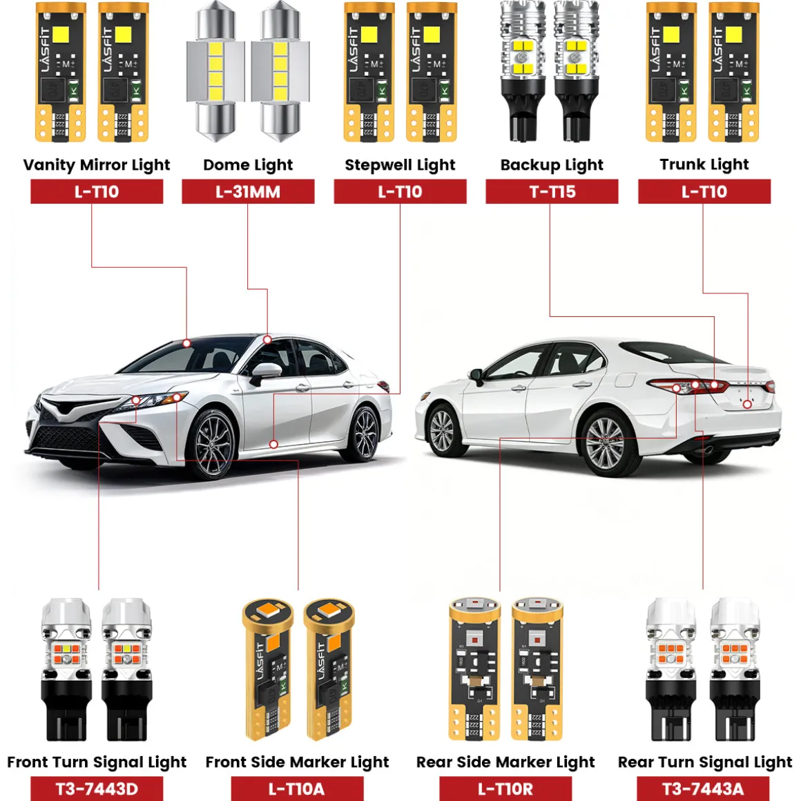 Fit for 2018-2024 Toyota Camry LED Exterior Interior Lights Upgrade | Tested and Verified