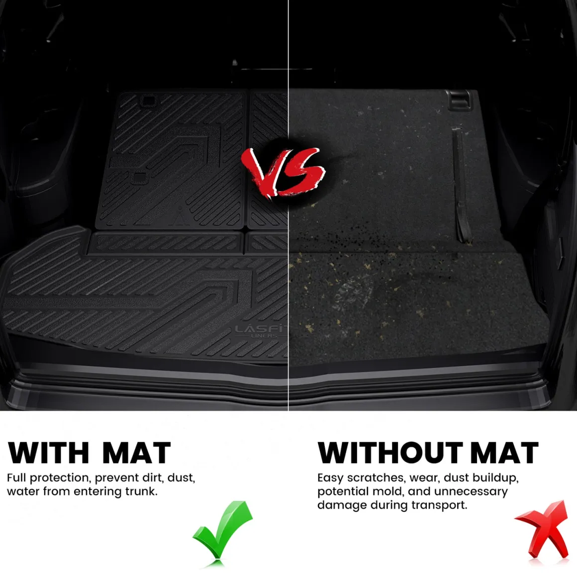 Fit for 2014-2019 Toyota Highlander Floor Mats or 3rd Row Seatback & Cargo Mats, Fit Gas Only