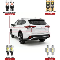 Fit for 2020-2026 Toyota Highlander LED Bulbs Upgrade