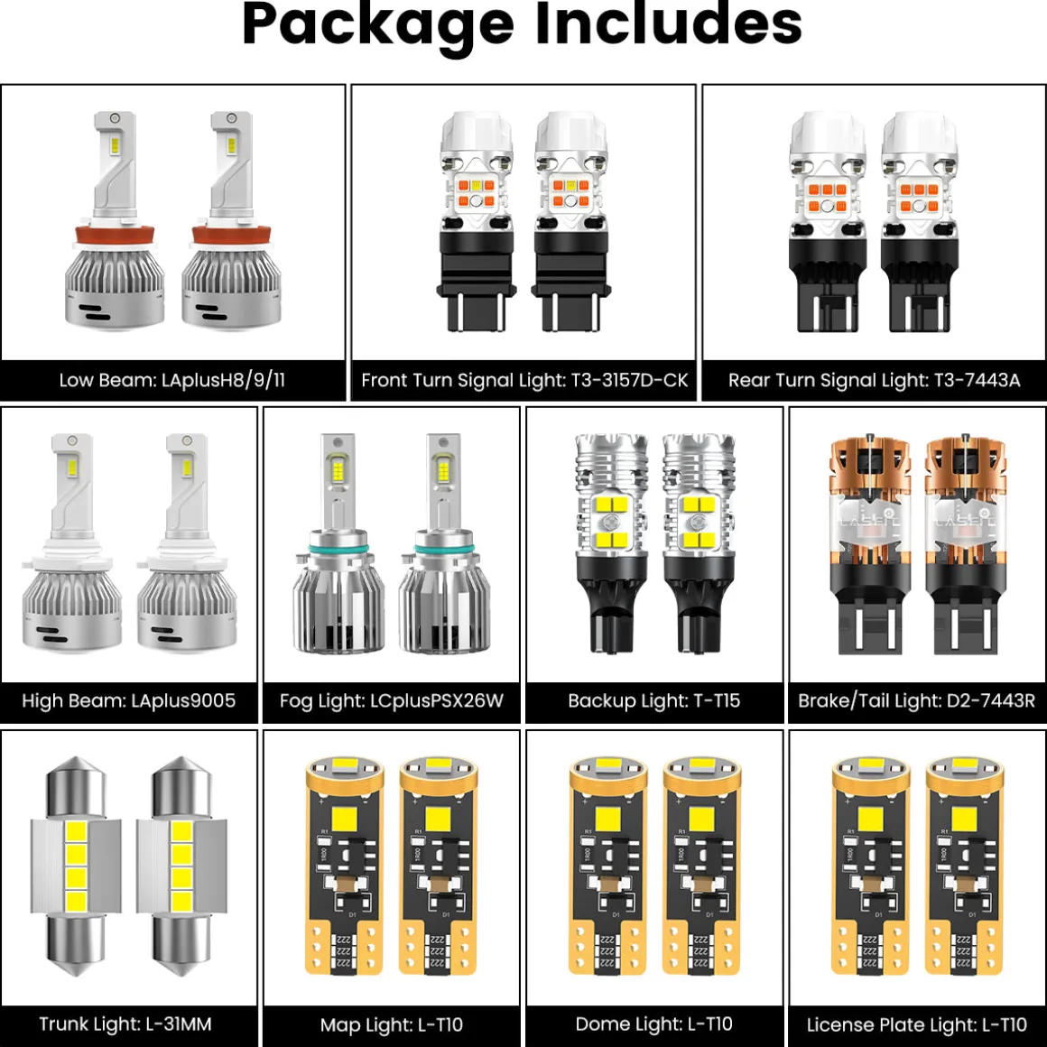 Fit for 2011-2013 Toyota Highlander LED Bulbs Upgrade