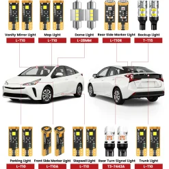 Fit for 2019-2022 Toyota Prius LED Exterior Interior Lights Upgrade