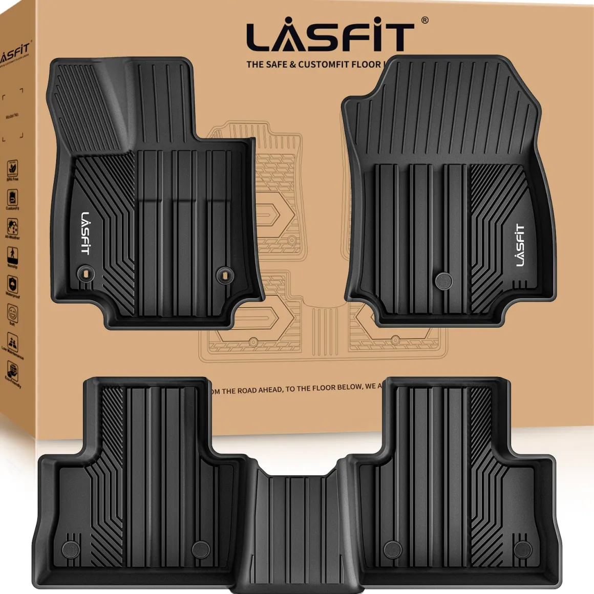 Fit for 2019-2025 Toyota RAV4 All-weather TPE Floor Mats & Cargo Mat