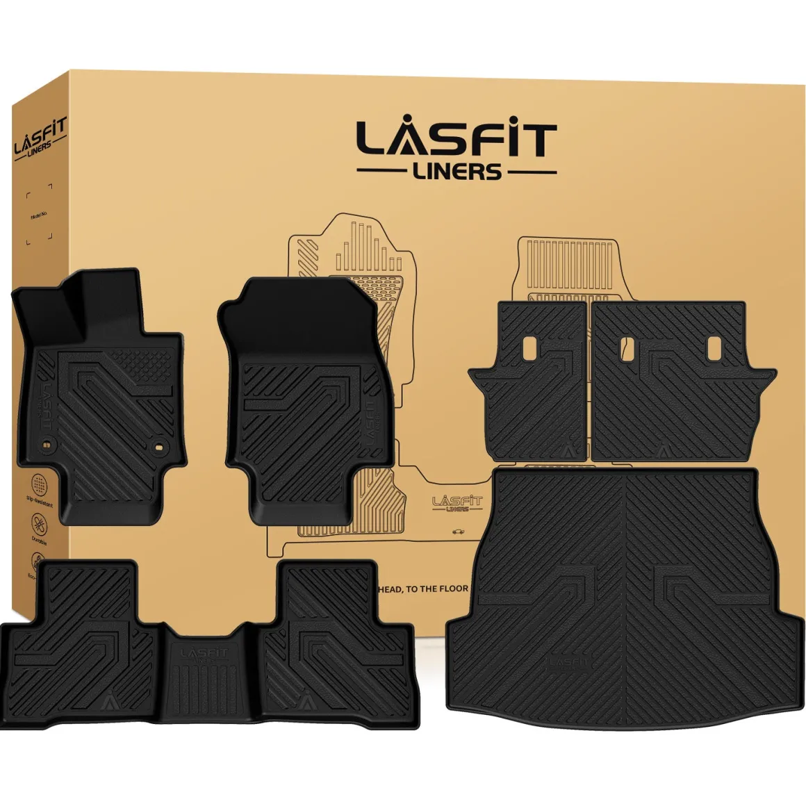 Fit for 2019-2025 Toyota RAV4 All-weather TPE Floor Mats & Cargo Mat