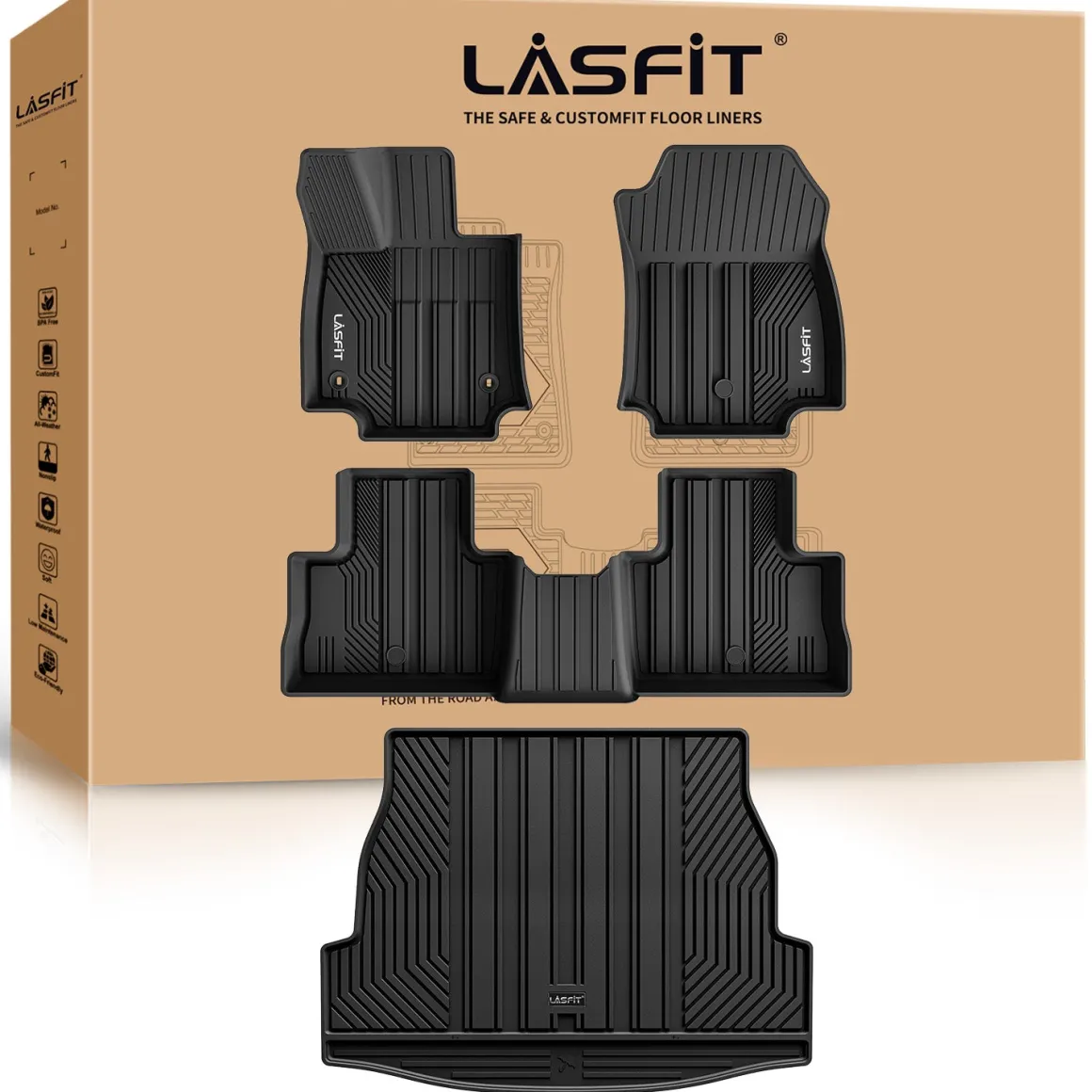 Fit for 2019-2025 Toyota RAV4 All-weather TPE Floor Mats & Cargo Mat