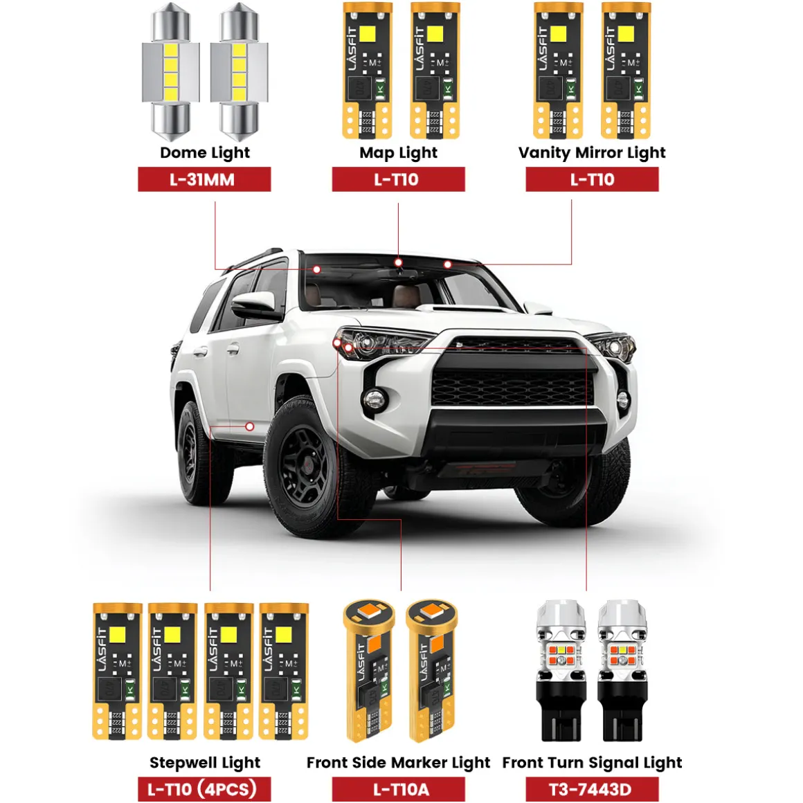 Fit for 2021-2024 Toyota 4Runner LED Exterior Interior Lights Upgrade | Tested and Verified