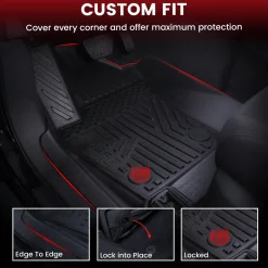 Fit for 2024-2026 Toyota Tacoma All-Weather Floor Mats, Fit Double Cab Only