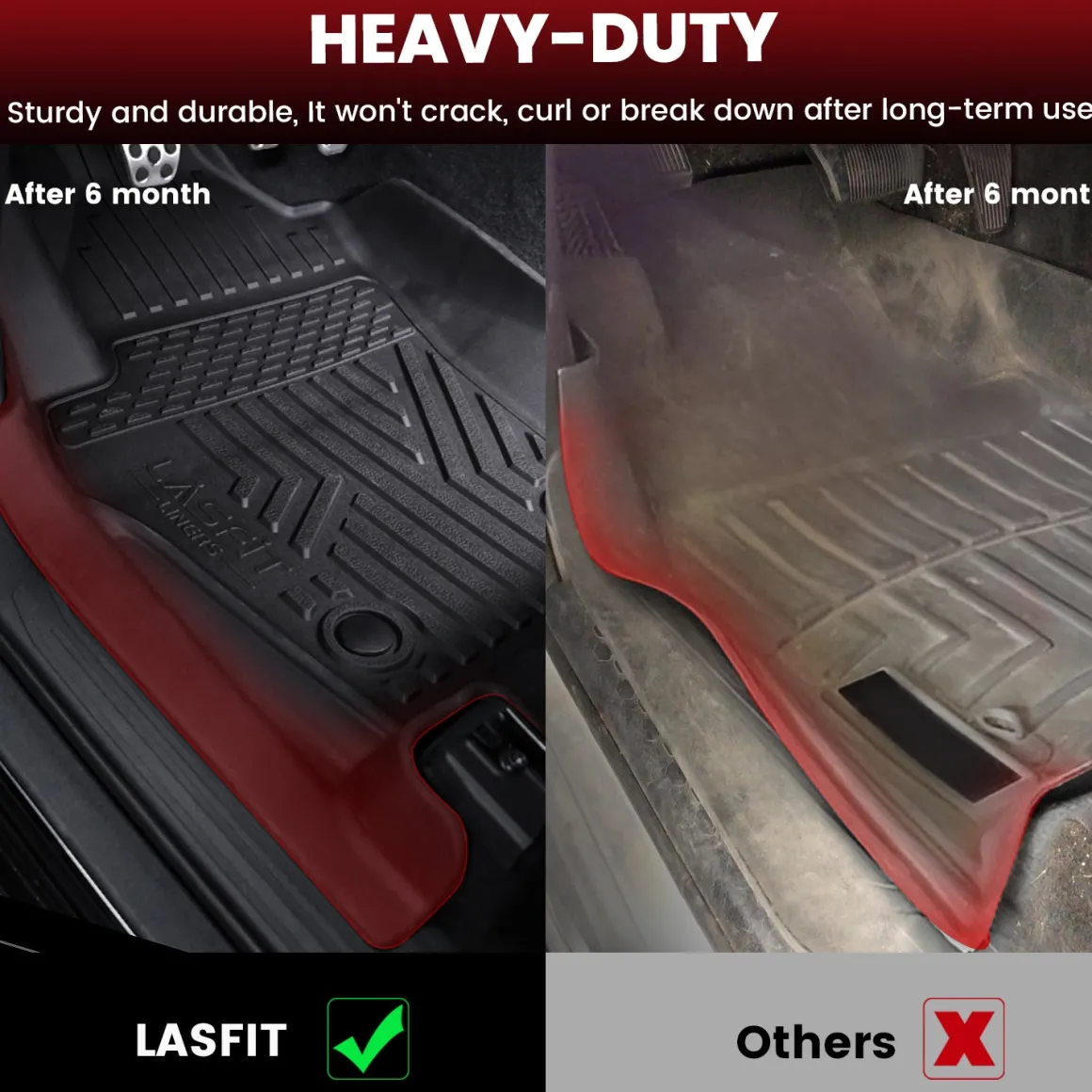Fit for 2024-2026 Toyota Tacoma All-Weather Floor Mats, Fit Double Cab Only