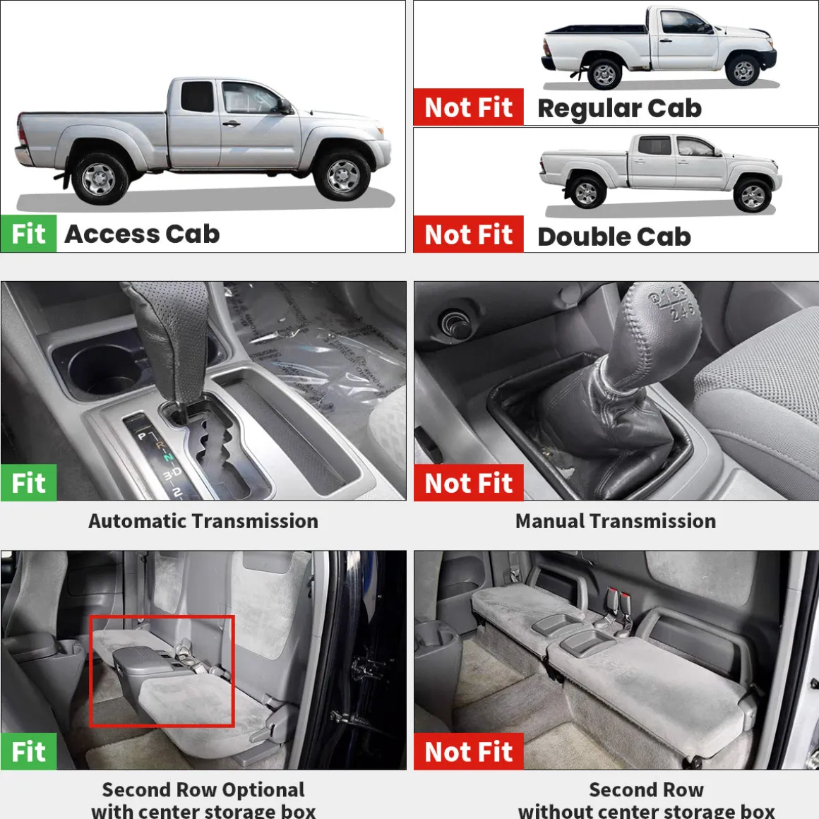 Fit for 2008-2011 Toyota Tacoma Floor Mats, Fit Auto Trans Only