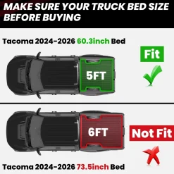 Fit for 2024-2026 Toyota Tacoma 5FT or 6FT Heavy Duty Truck Bed Mat or Tailgate Mat