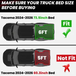 Fit for 2024-2026 Toyota Tacoma 5FT or 6FT Heavy Duty Truck Bed Mat or Tailgate Mat