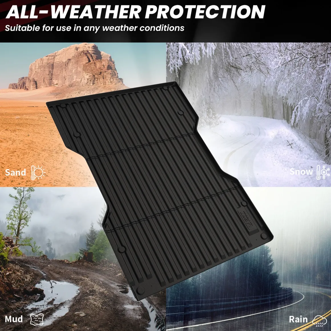 Fit for 2024-2026 Toyota Tacoma 5FT or 6FT Heavy Duty Truck Bed Mat or Tailgate Mat